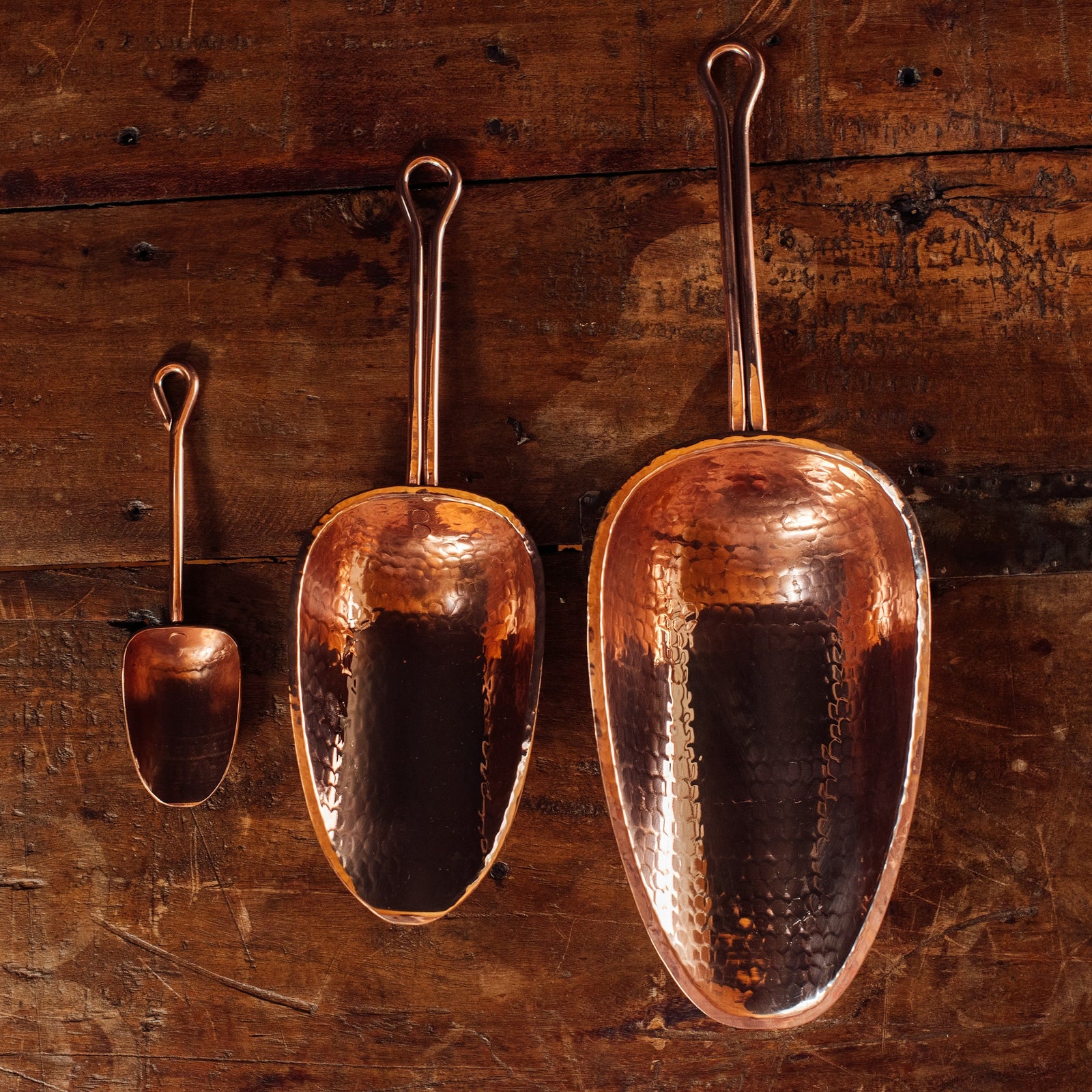 Sertodo Copper Scoop Small Medium and Large Sizes