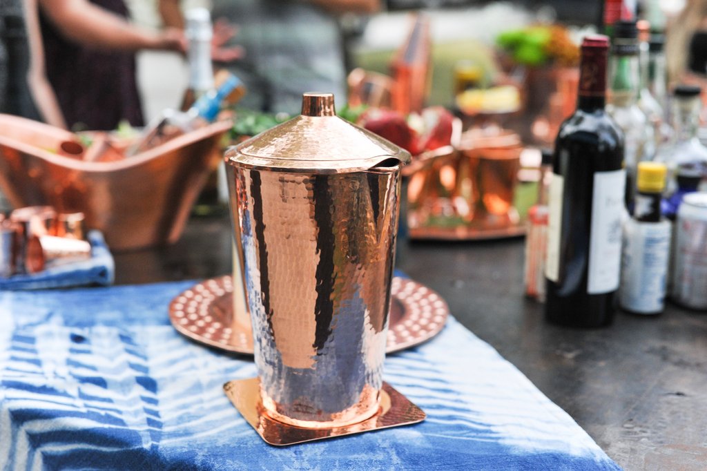 copper pitcher with lid