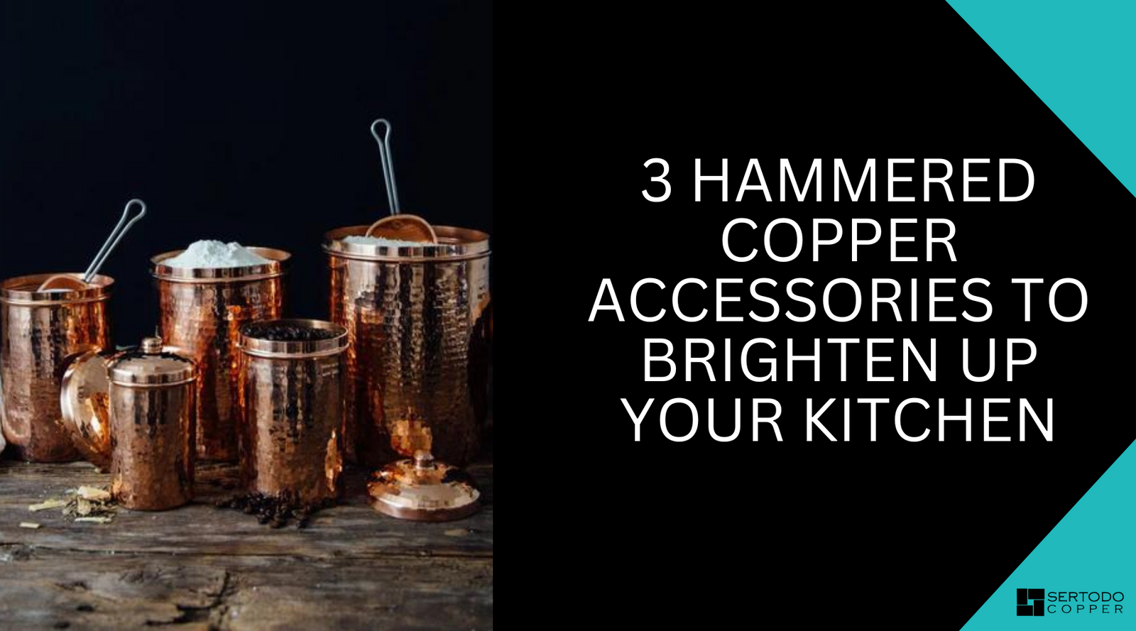 Hammered copper kitchen accessories