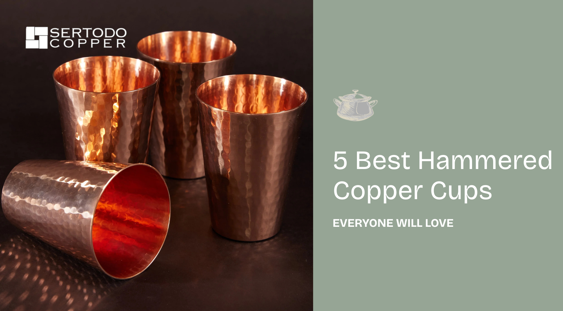 Hammered copper cups