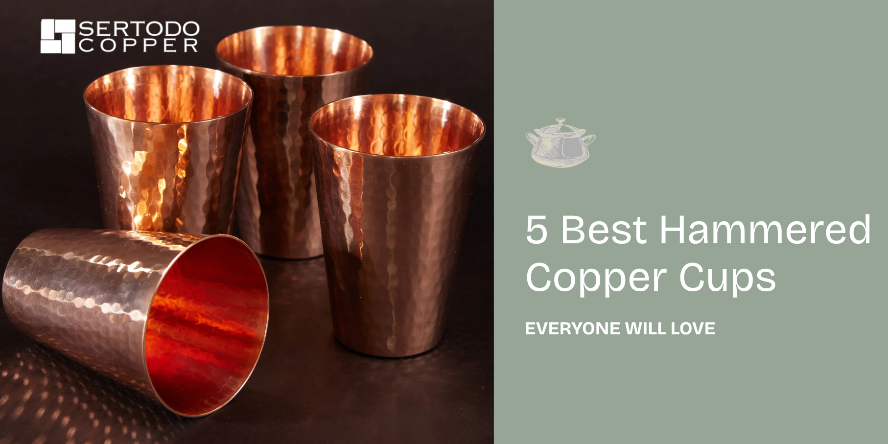 Hammered copper cups
