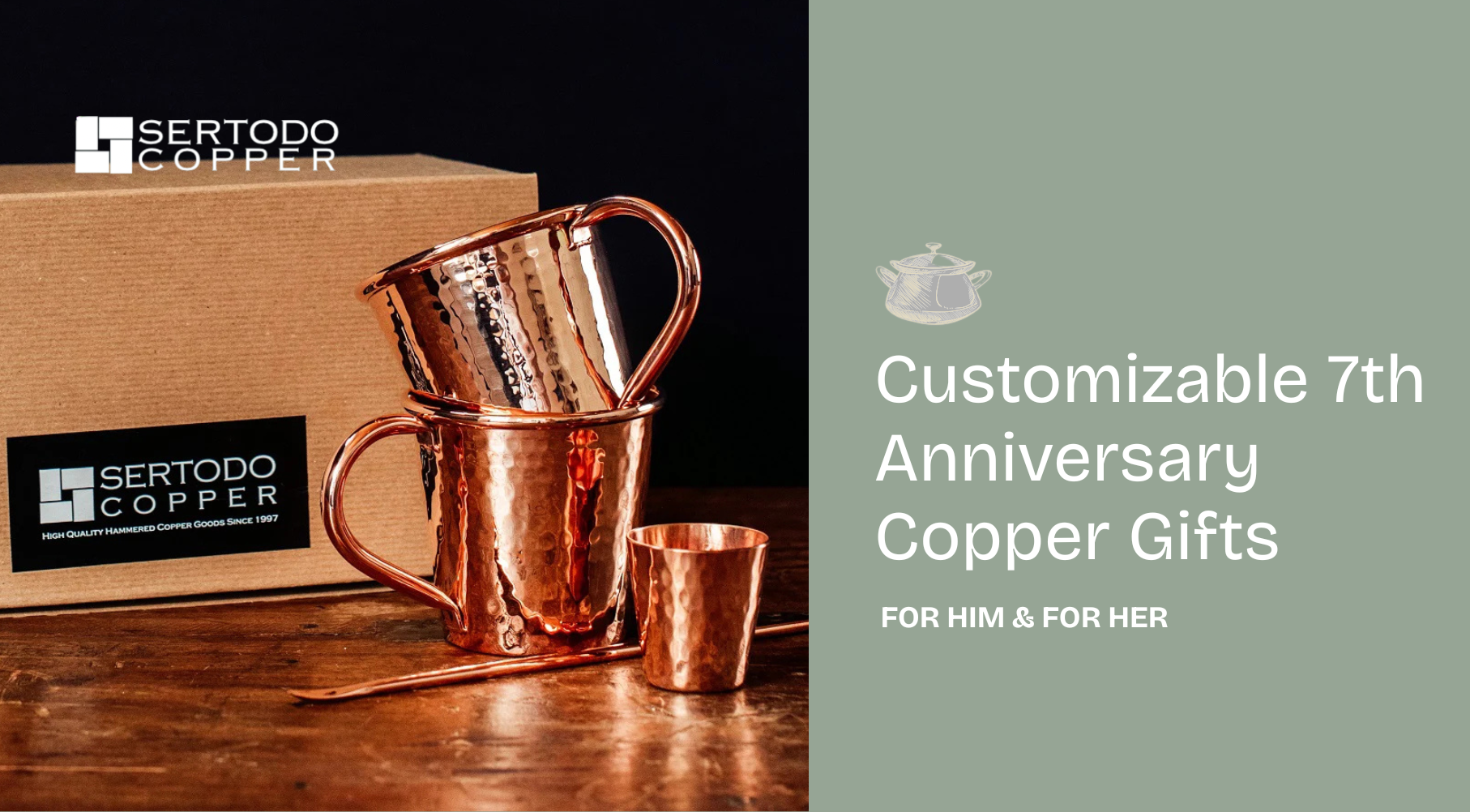 Customizable 7th Anniversary Copper Gifts For Him & Her