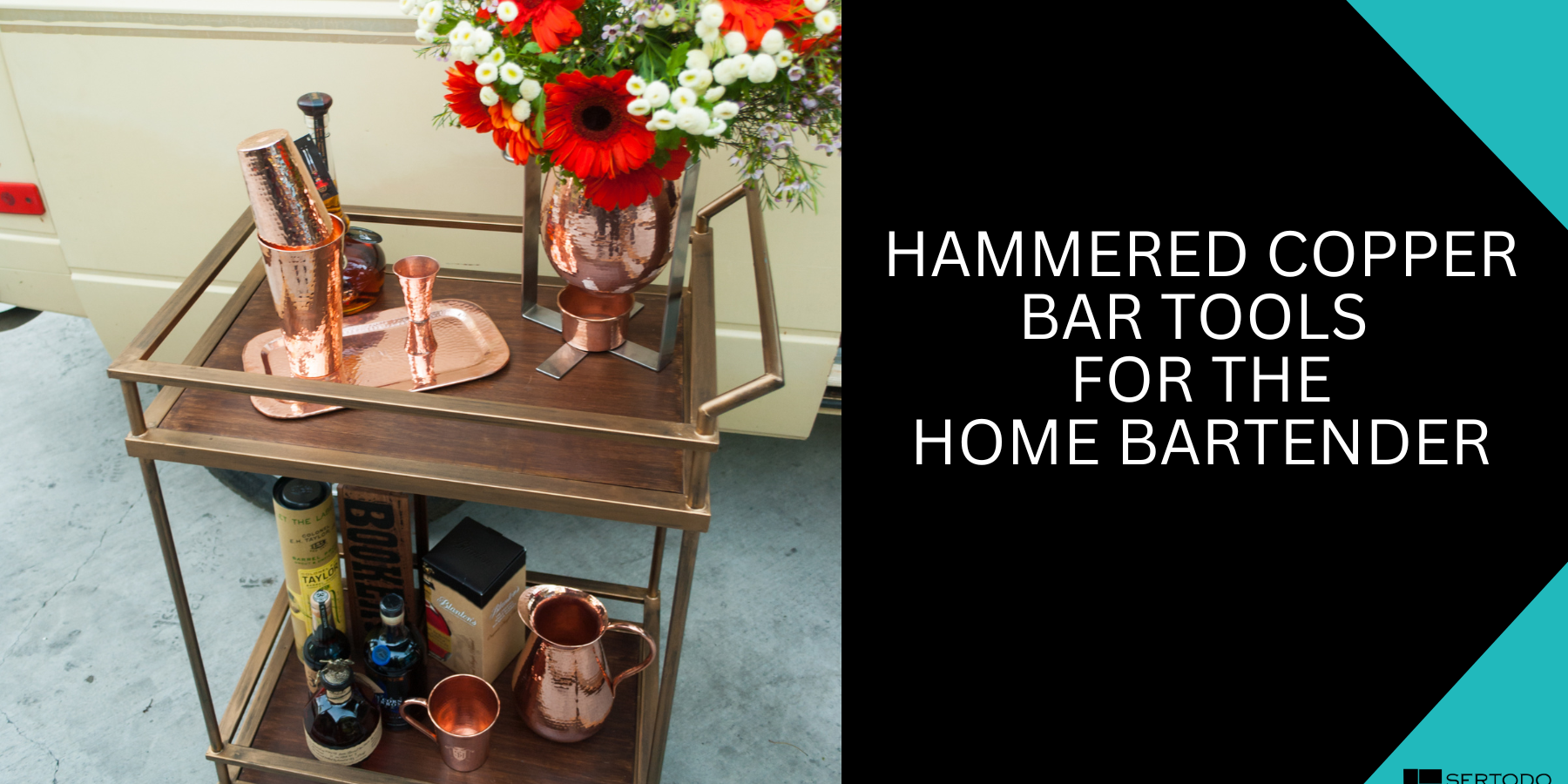 Hammered copper bar tools for the home bartender