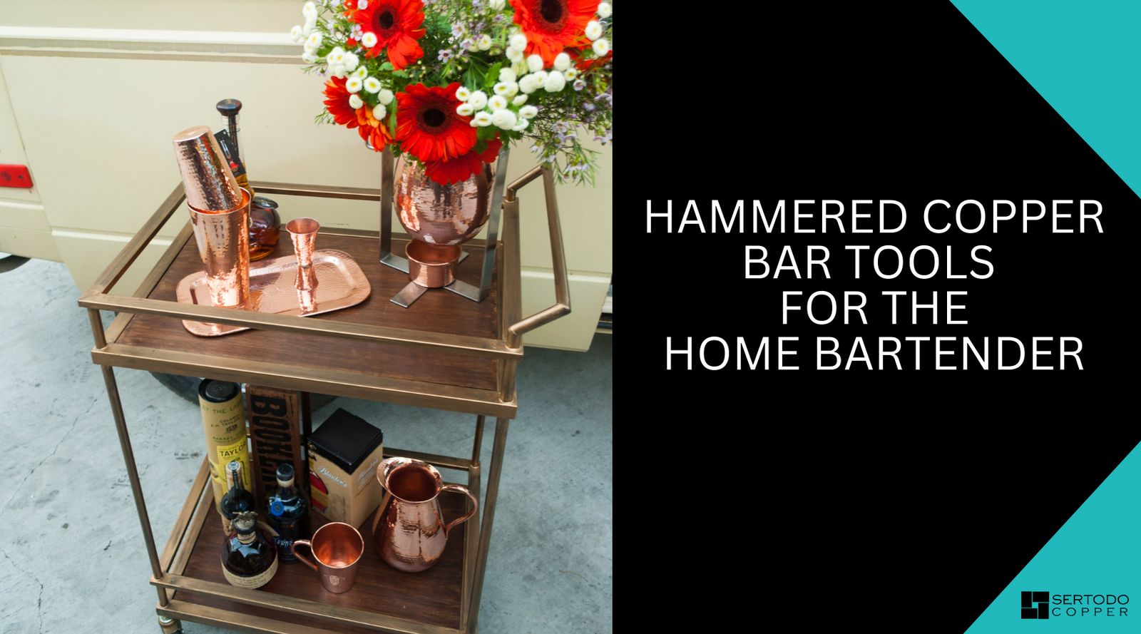 Hammered copper bar tools for the home bartender