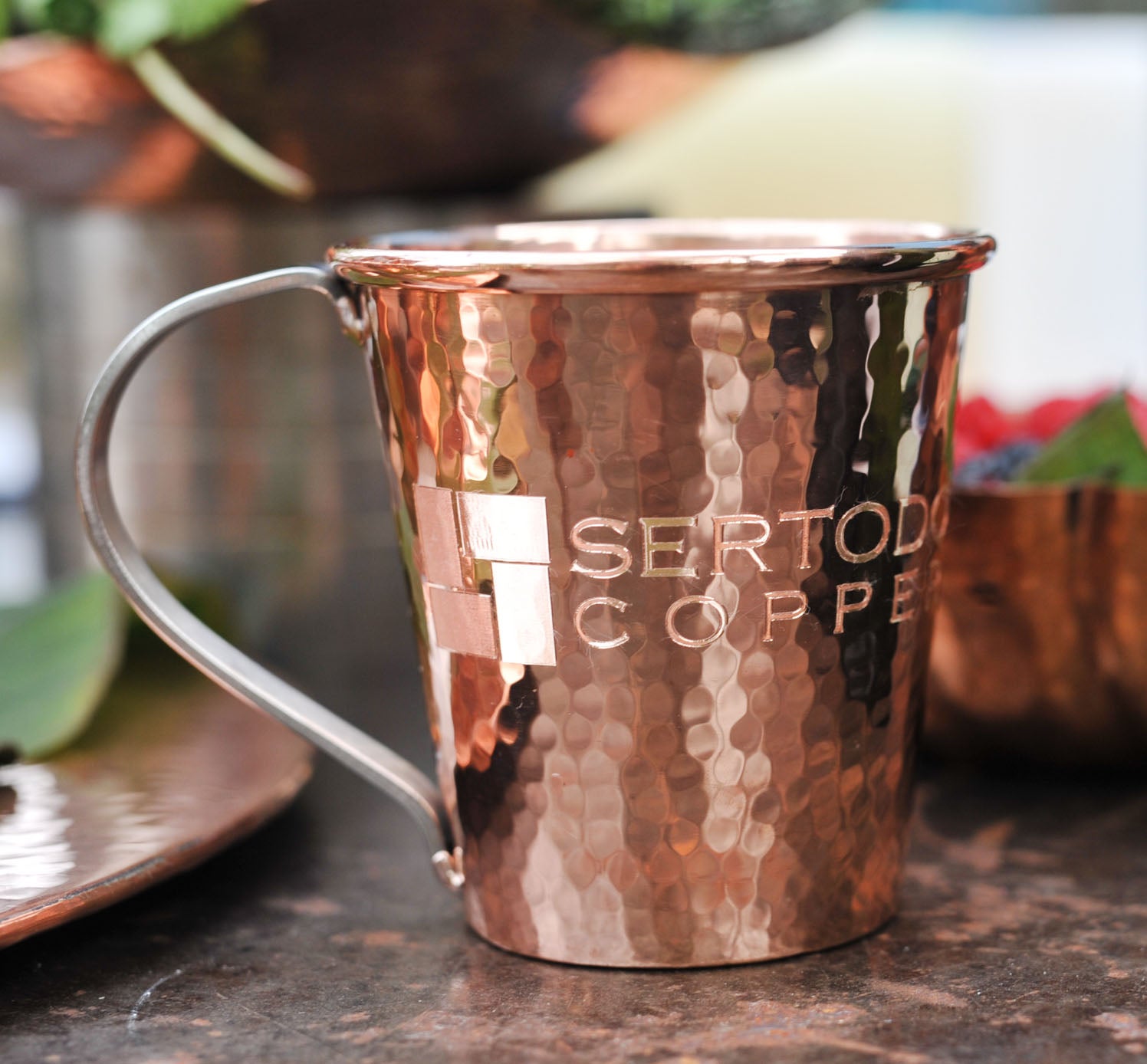 18 oz Solid Copper Mule Mug With Sertodo Copper Logo Engraving