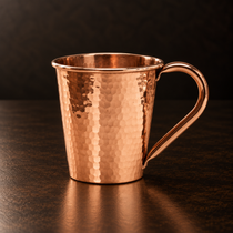 18 ounce hand-hammered copper Moscow Mule mug with copper handle