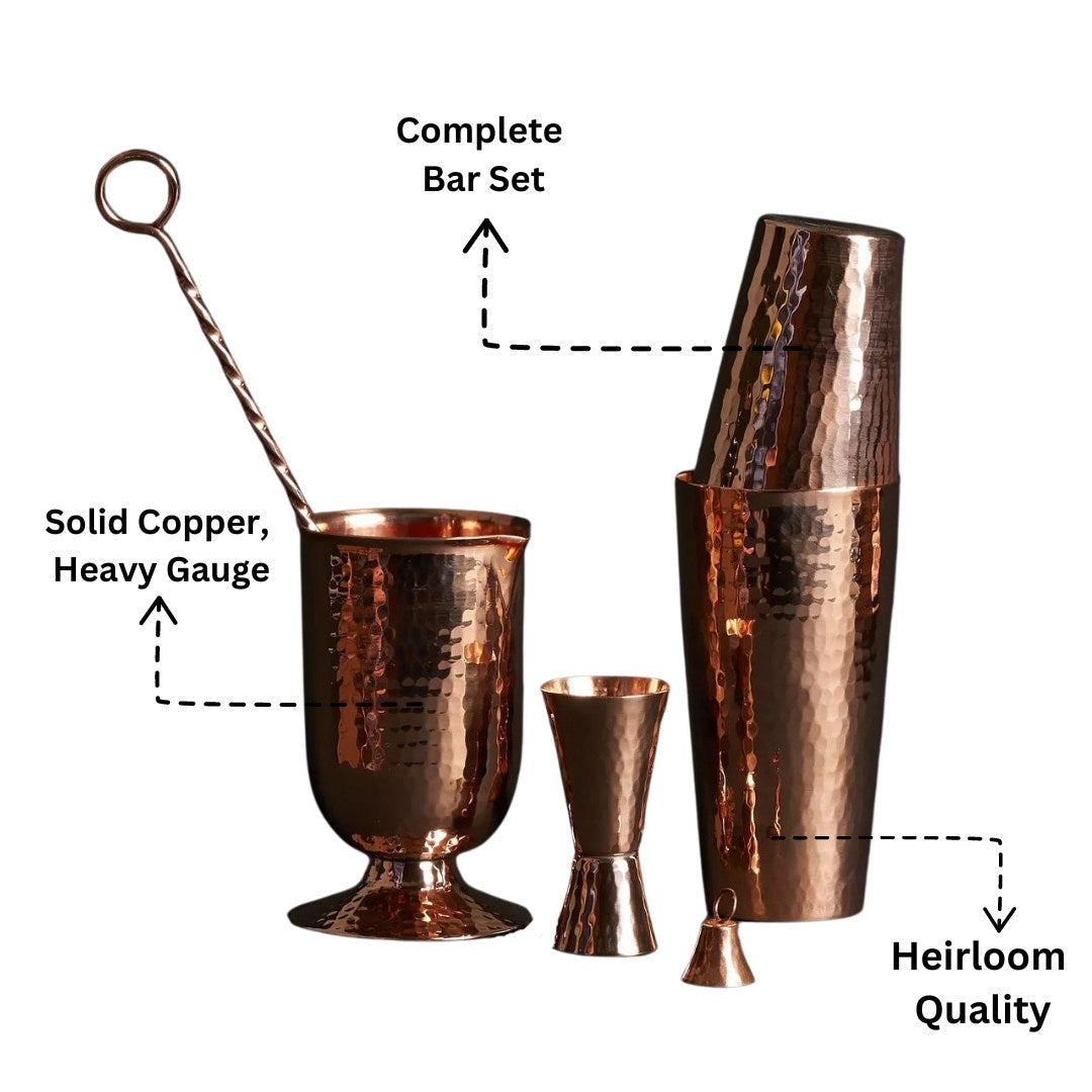 Copper Mixologist Bar Set