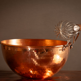 Copper mixing bowl with whisk
