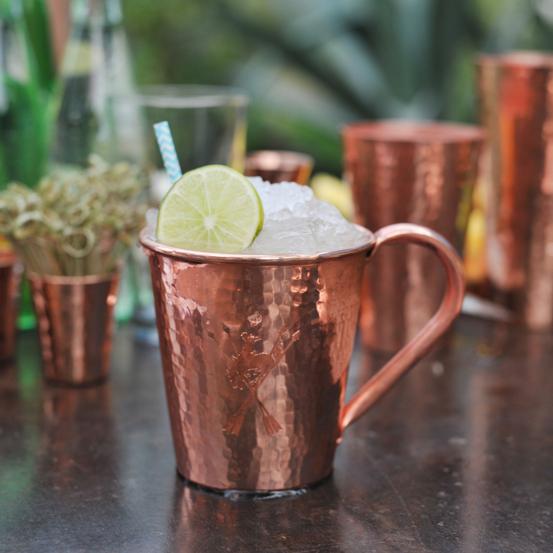 Solid Copper Moscow Mule Mug with Copper Handle 18 oz Mexican Mule