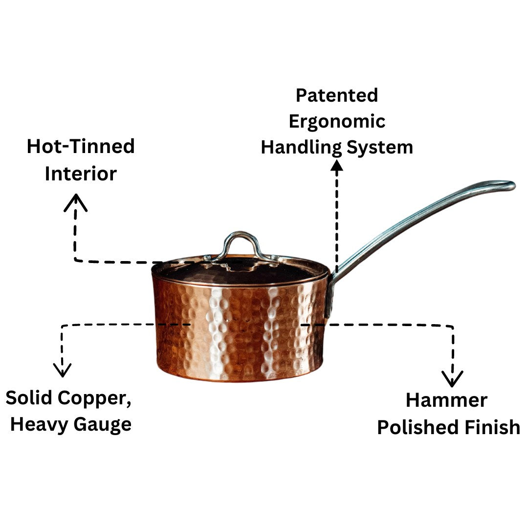 French Copper Butter Pot With Lid