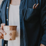 Hammered copper cup leather sleeves set