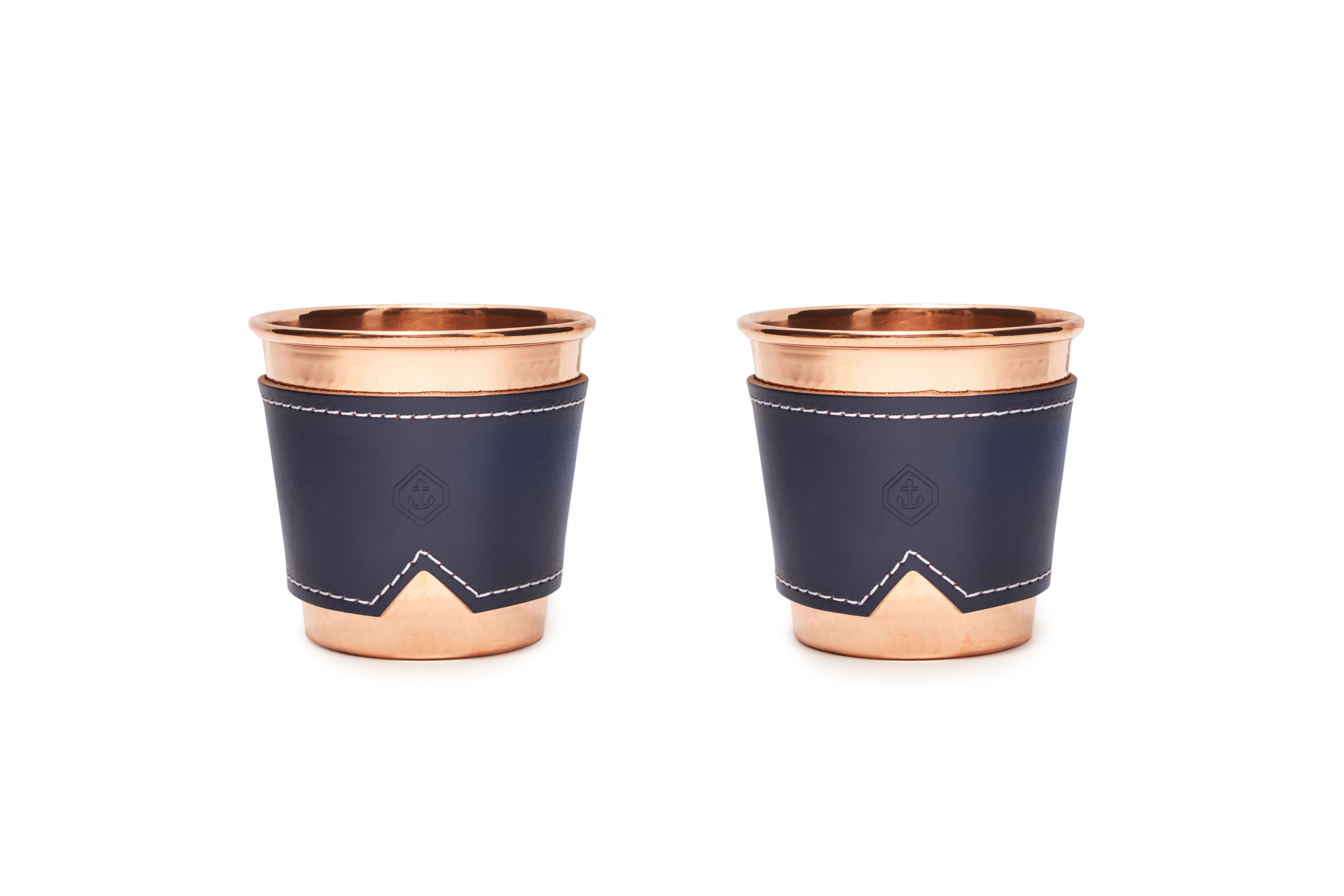 Copper cup leather sleeve set natural