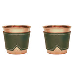 Copper cup leather sleeves indigo