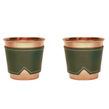 Copper cup leather sleeves indigo
