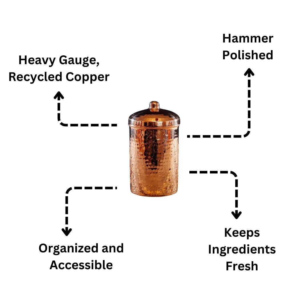 Copper Kitchen Canisters - Individual Sizes