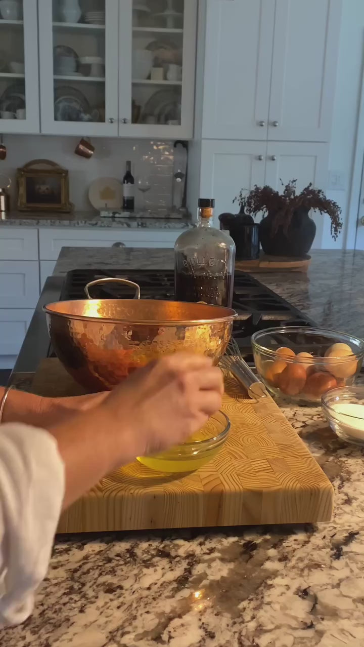 How to whisk egg whites in copper mixing bowls