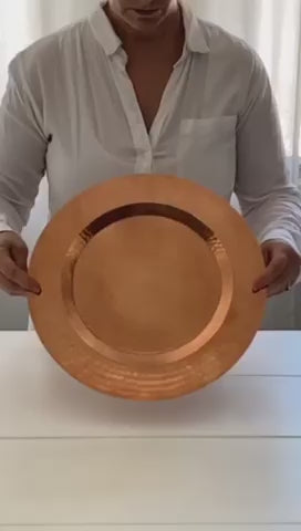 Copper Serving Tray Round