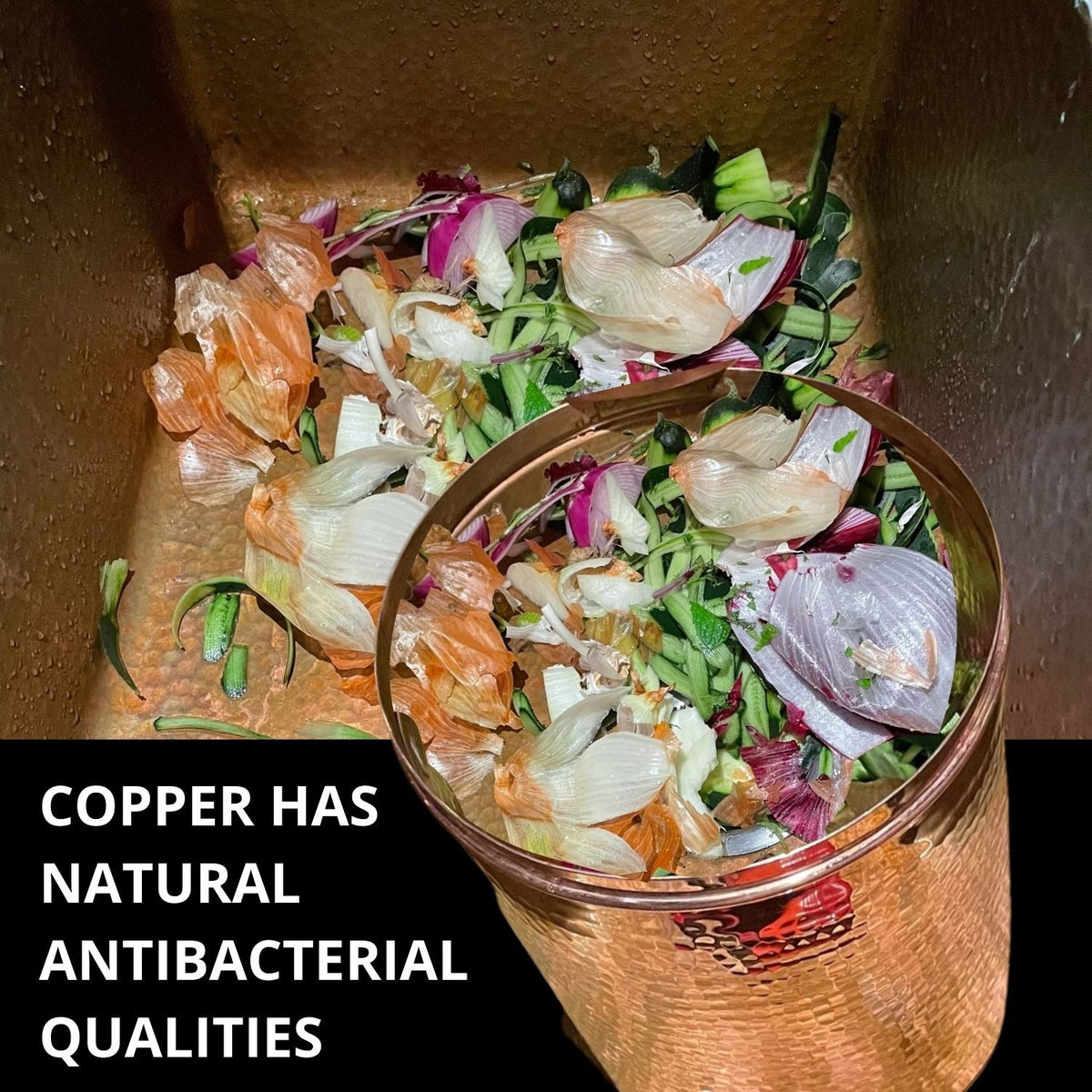 Copper Kitchen Compost Bin is anitmicrobial