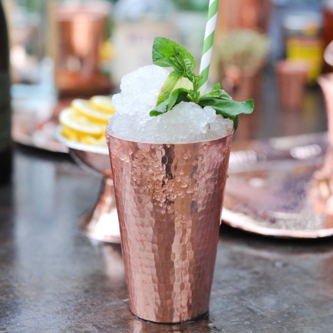 Hammered copper tea cup