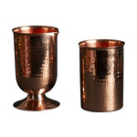 Copper cocktail glasses flat and rounded bottom