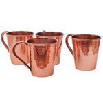 Solid Copper Moscow Mule Mug with Copper Handle 18 oz set of four