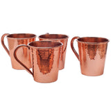 Solid Copper Moscow Mule Mug with Copper Handle 18 oz set of four