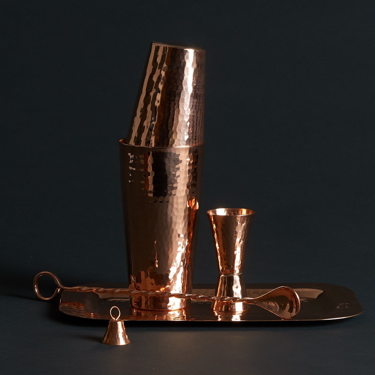 Hammered Copper Bar Set