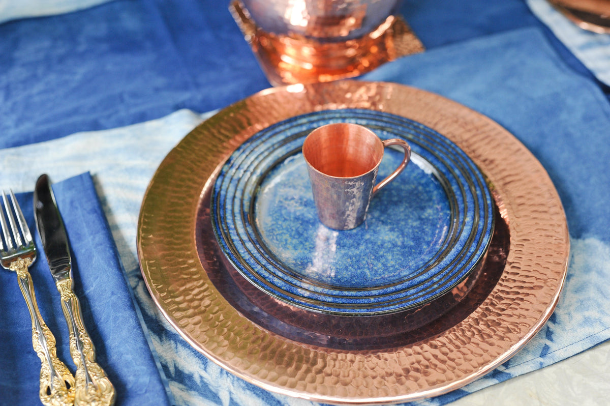Hammered copper charger plates