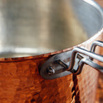 Hammered Copper Saucepan Riveted Handles