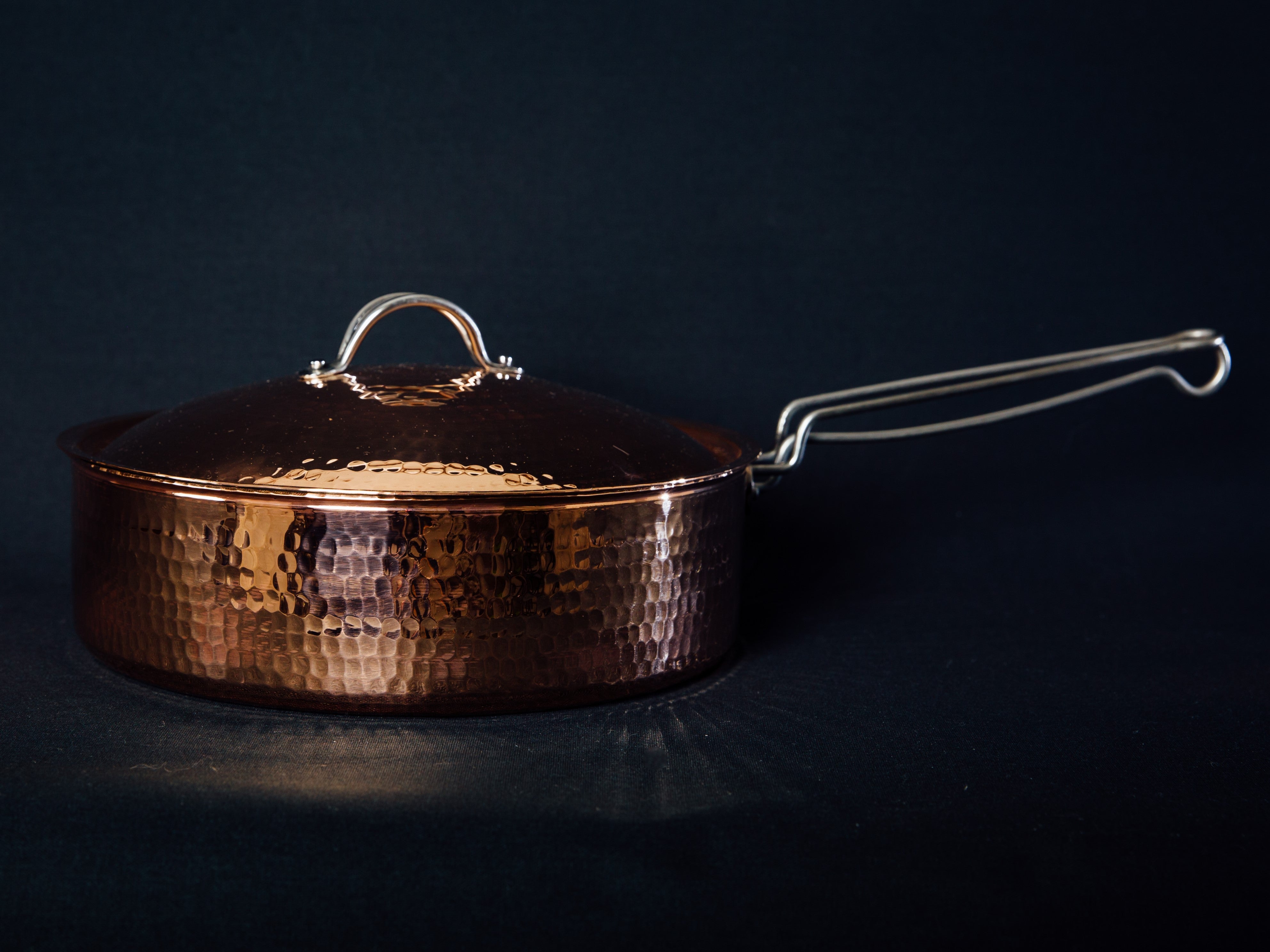 Copper saute pan