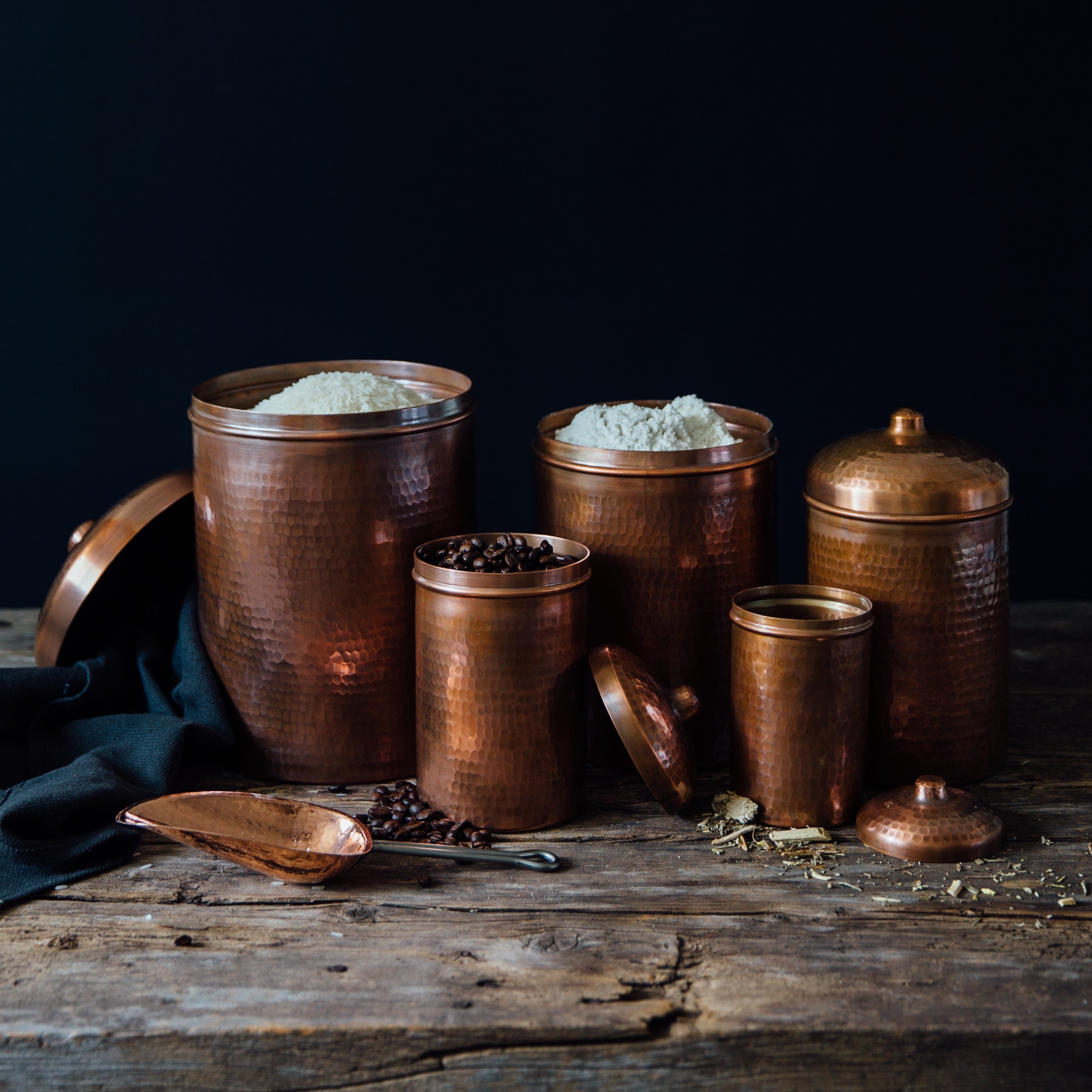 copper kitchen canisters