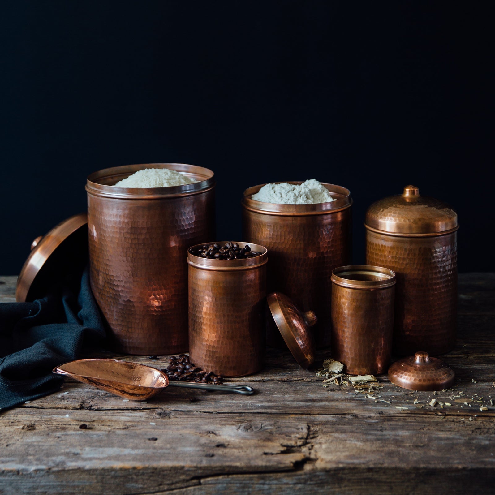 copper kitchen canisters