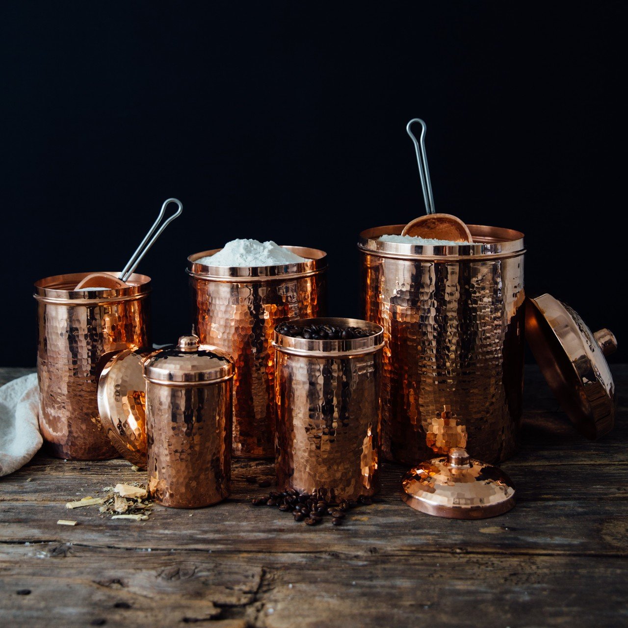 copper canisters kitchen