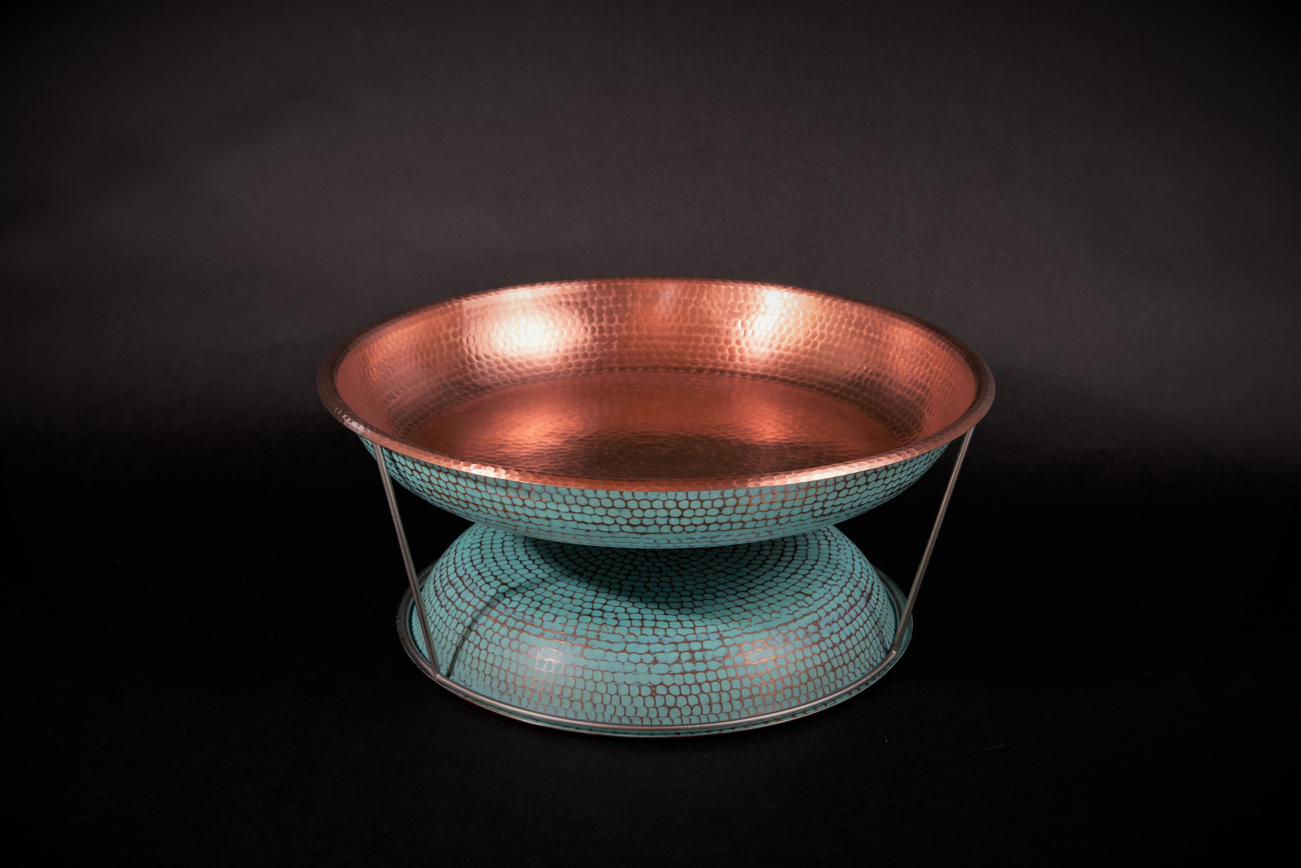 Hammered Copper Serving Tray Round Copper Tray