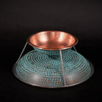 Copper Serving Tray 6 inch on stand above 10 inch
