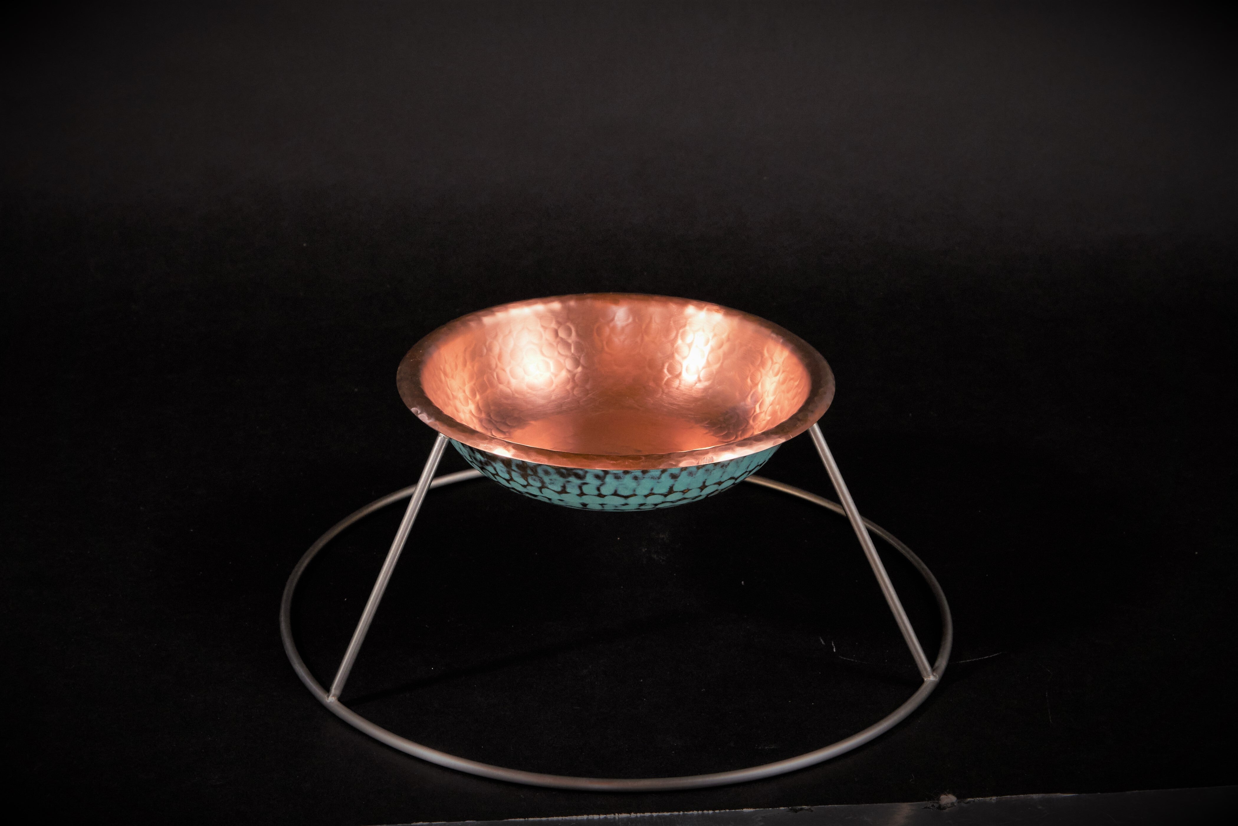 Copper Serving Tray 6 inch on stand