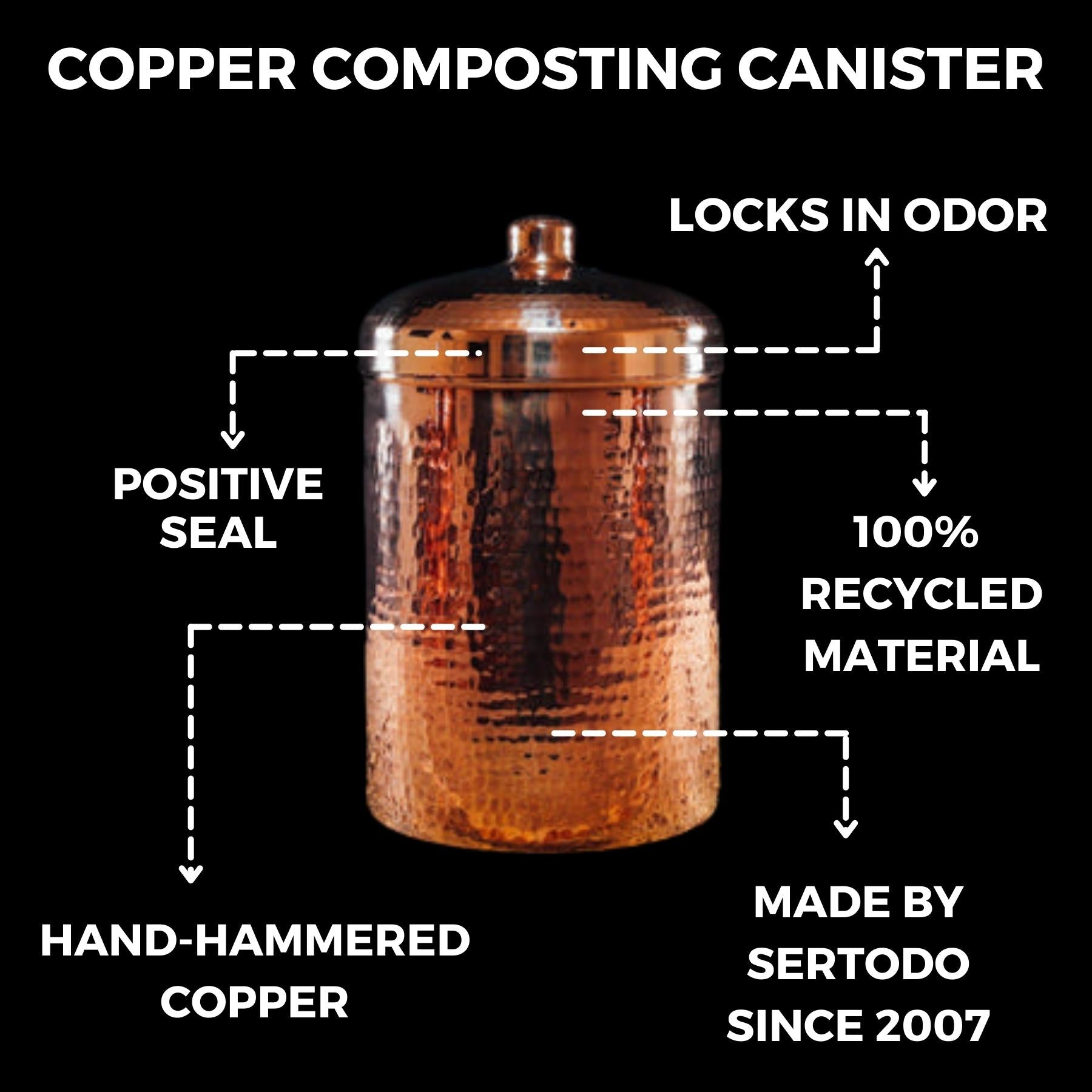 Copper Compost Bin Kitchen Canister