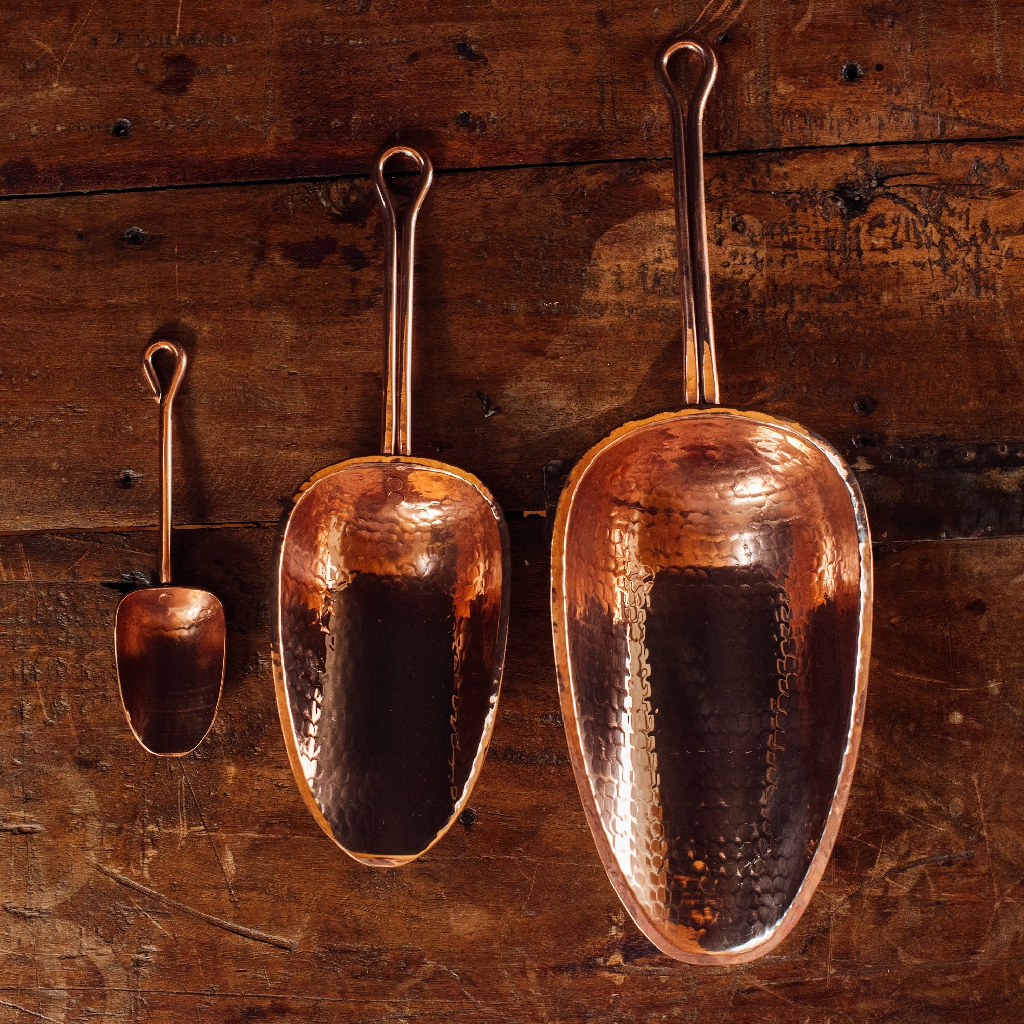 Sertodo Copper Scoop Small Medium and Large Sizes
