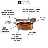 Copper Saute Pan Hammered Copper Cookware