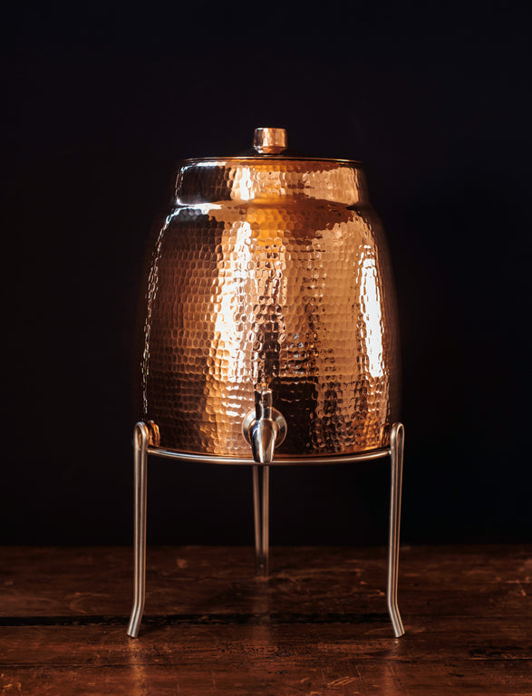 Copper water dispenser stainless steel stand