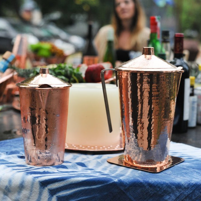 Copper Water Pitcher With Lid