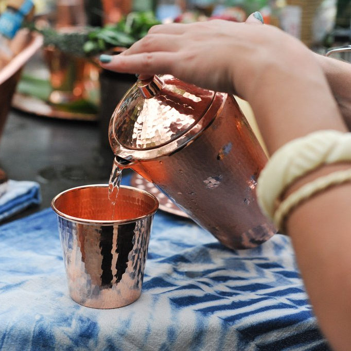 copper pitcher with lid