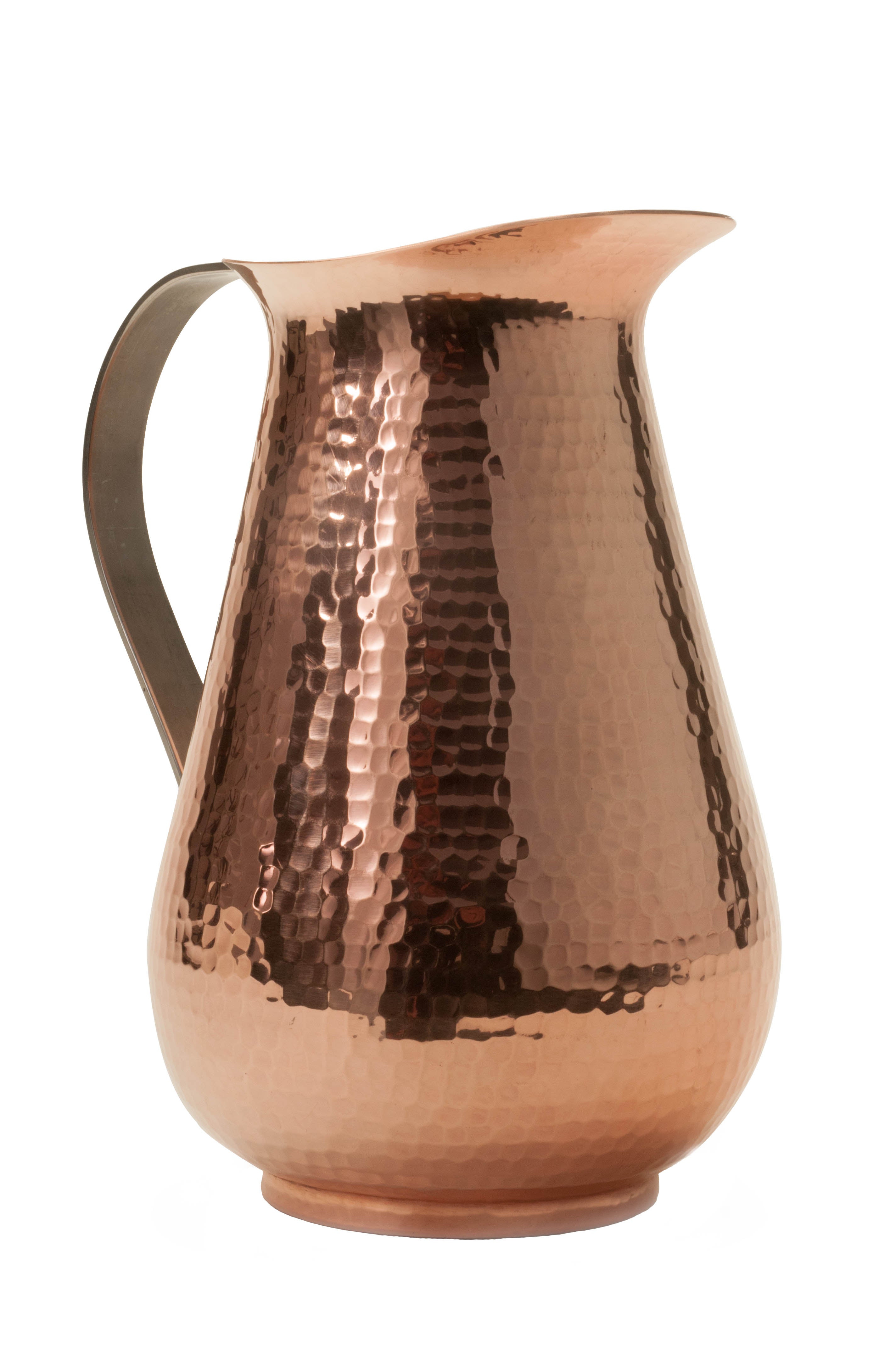 Pure Copper Water Pitcher With Stainless Steel Handle