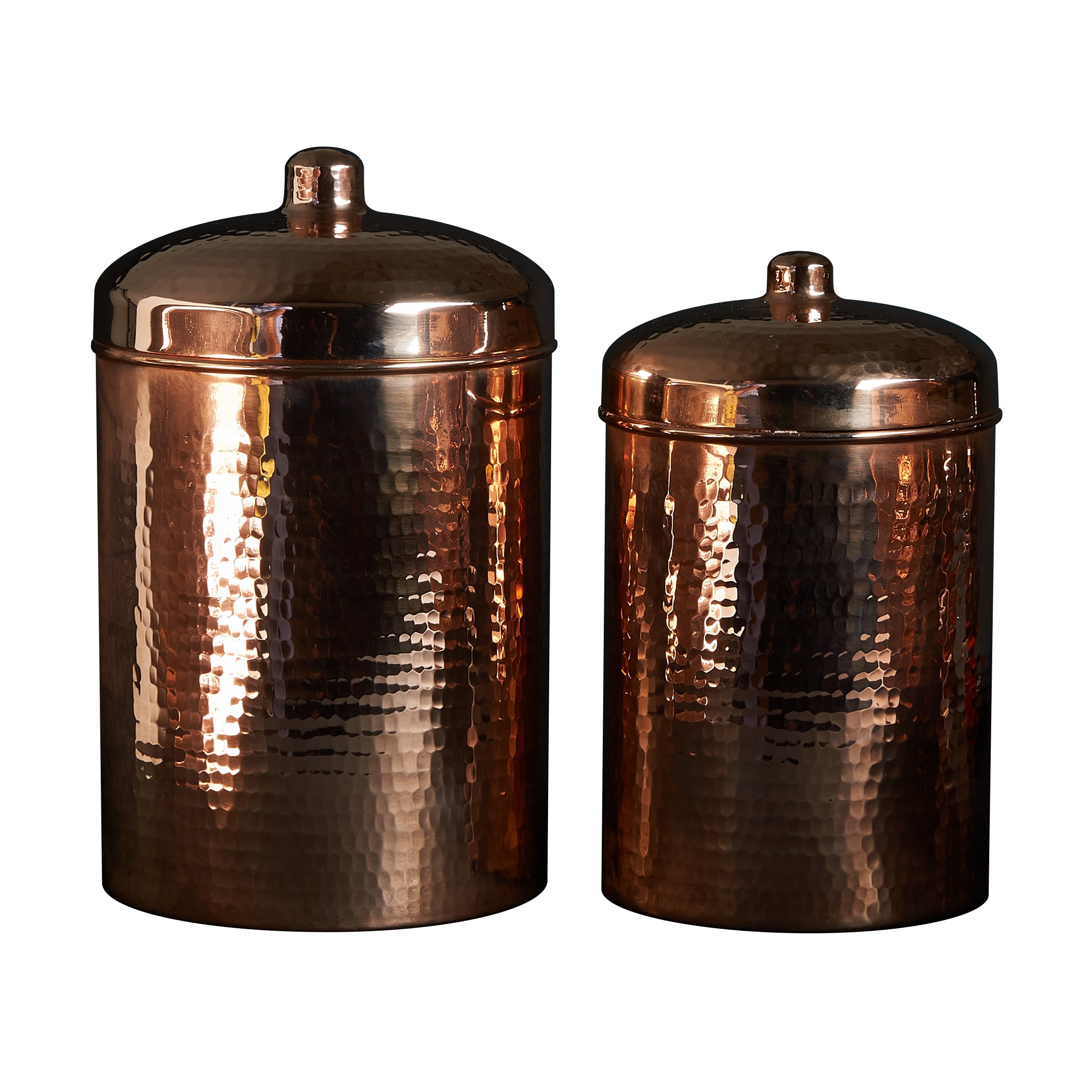 Large Copper Kitchen Canisters Set Of 2