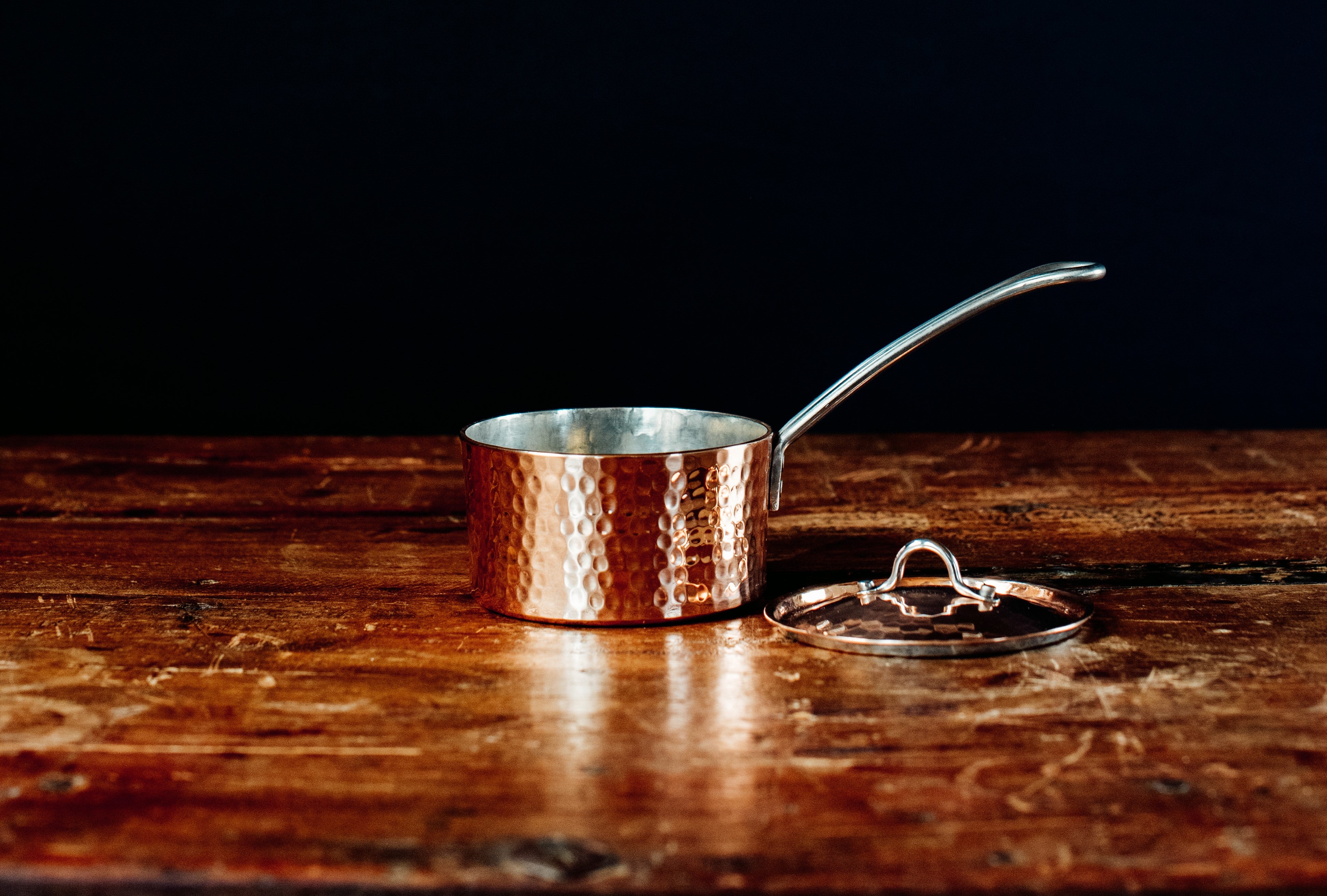 French Copper Butter Pot With Lid