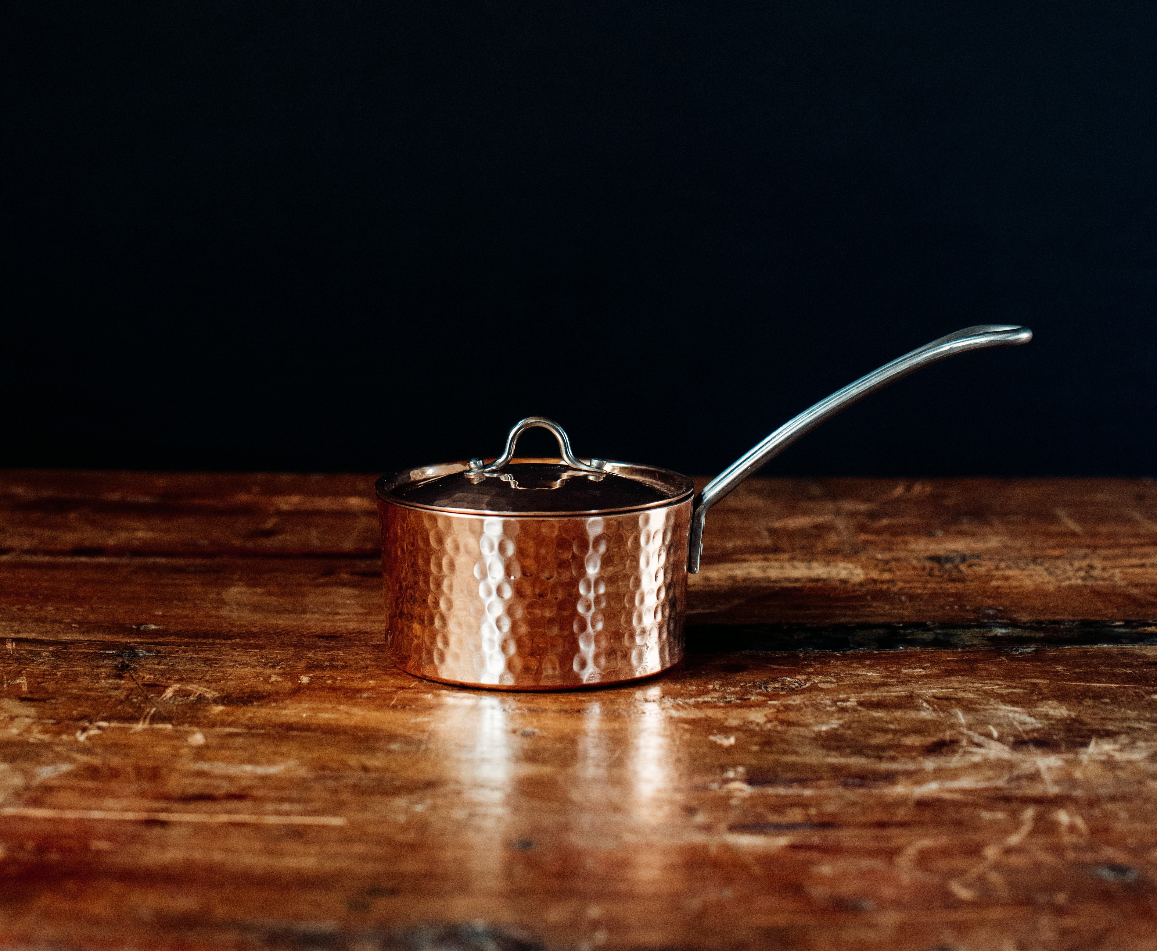 French Copper Butter Pot With Lid
