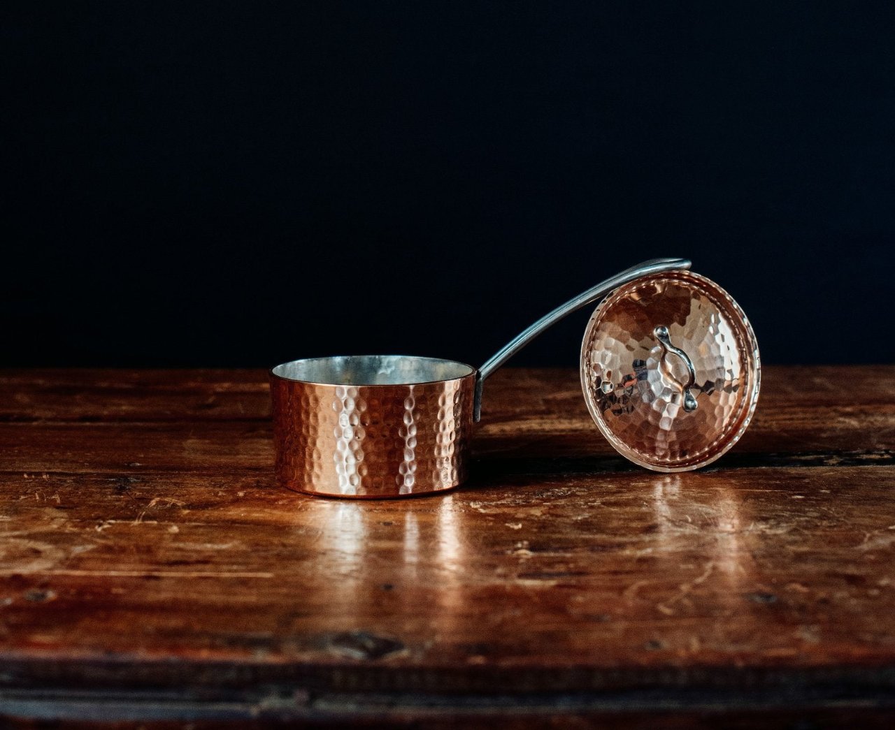 French Copper Butter Pot With Lid